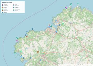 Mapa de A Coruña en PDF para imprimir