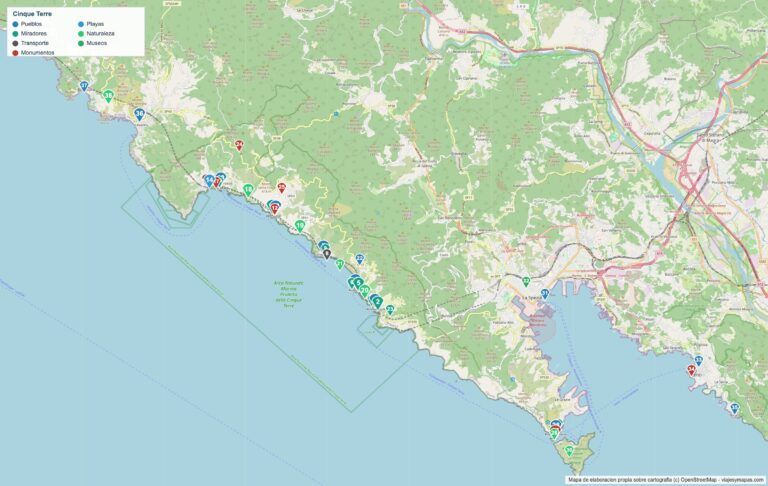 Mapa de las Cinque Terre en PDF para imprimir