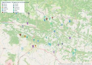 Mapa de Huesca en PDF para imprimir