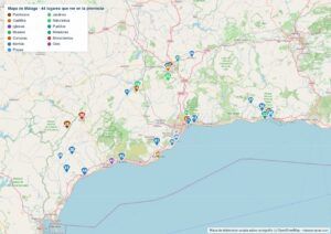 Mapa de Málaga en PDF para imprimir