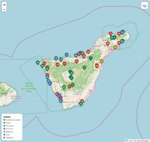 Mapa de Tenerife en PDF para imprimir