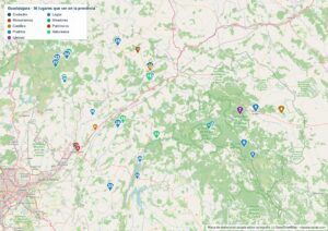 Mapa de la provincia de Guadalajara en PDF para imprimir