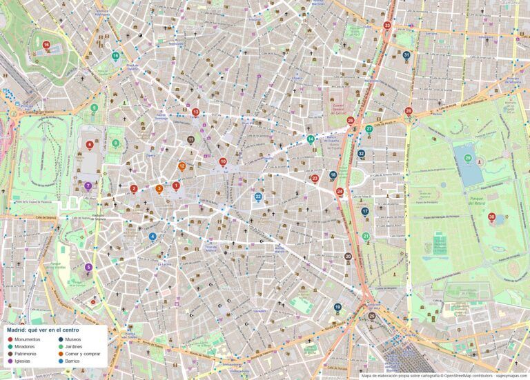 Mapa de Madrid en PDF para imprimir