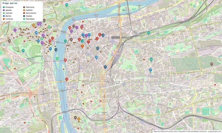 Mapa de Praga en PDF para imprimir