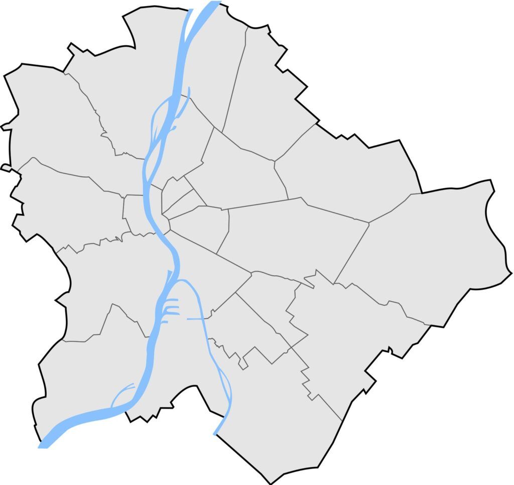Mapa de los distritos de Budapest