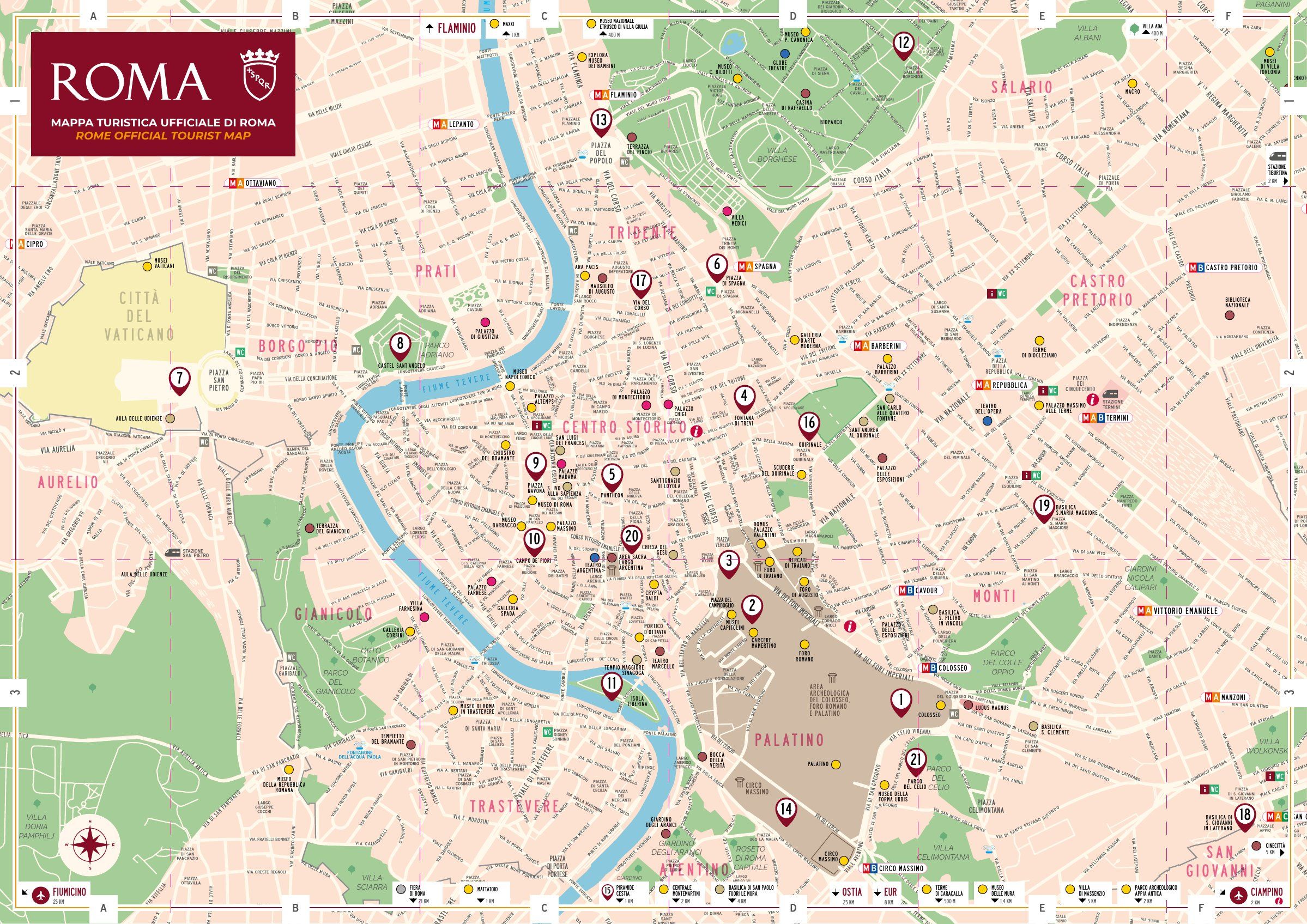 Mapa turístico oficial de Roma 2026 de Roma Capitale