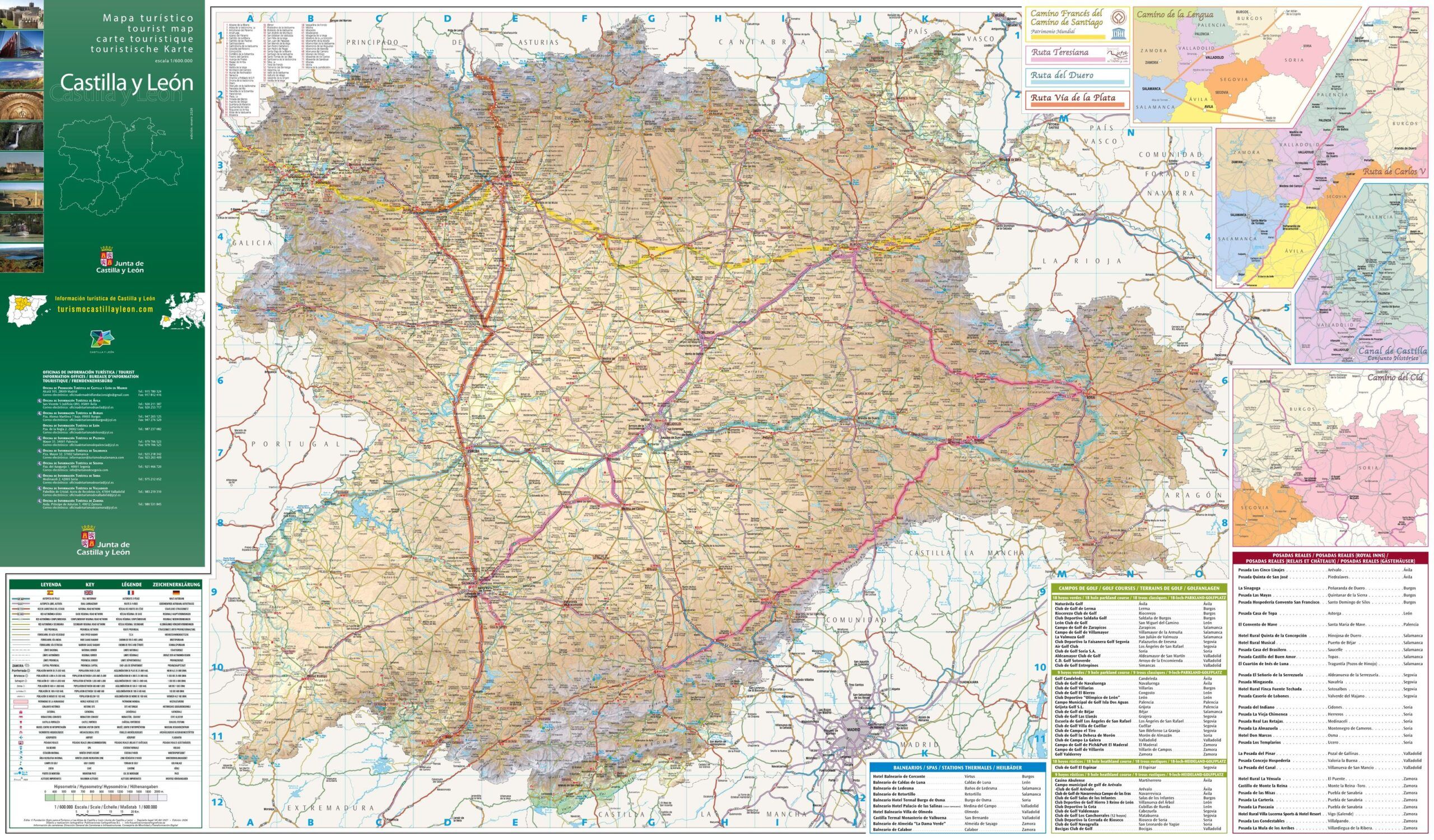 Mapa turístico de Castilla y León 2026 de la Junta de Castilla y León