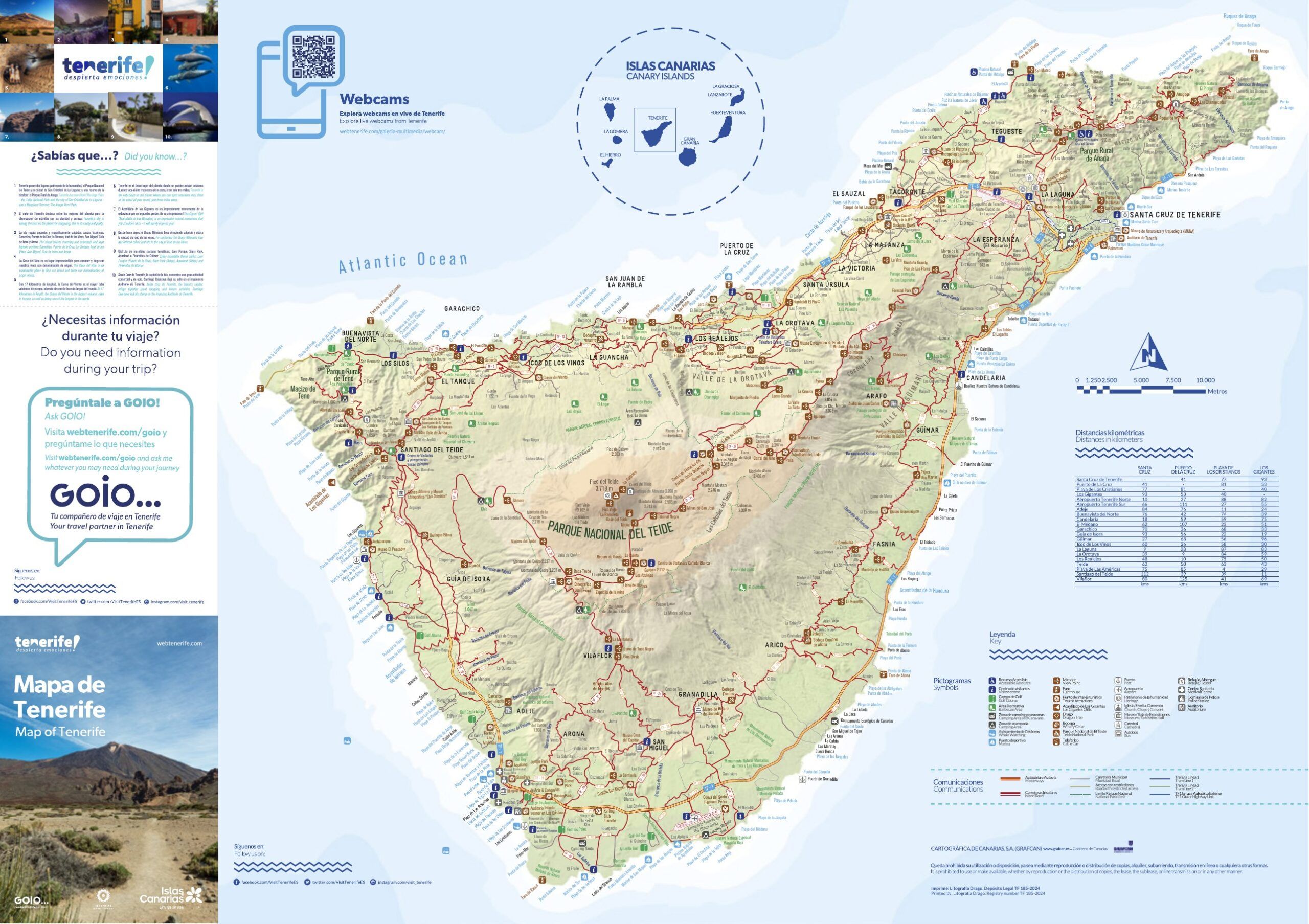 Mapa turístico de Tenerife de Turismo de Tenerife (2024)