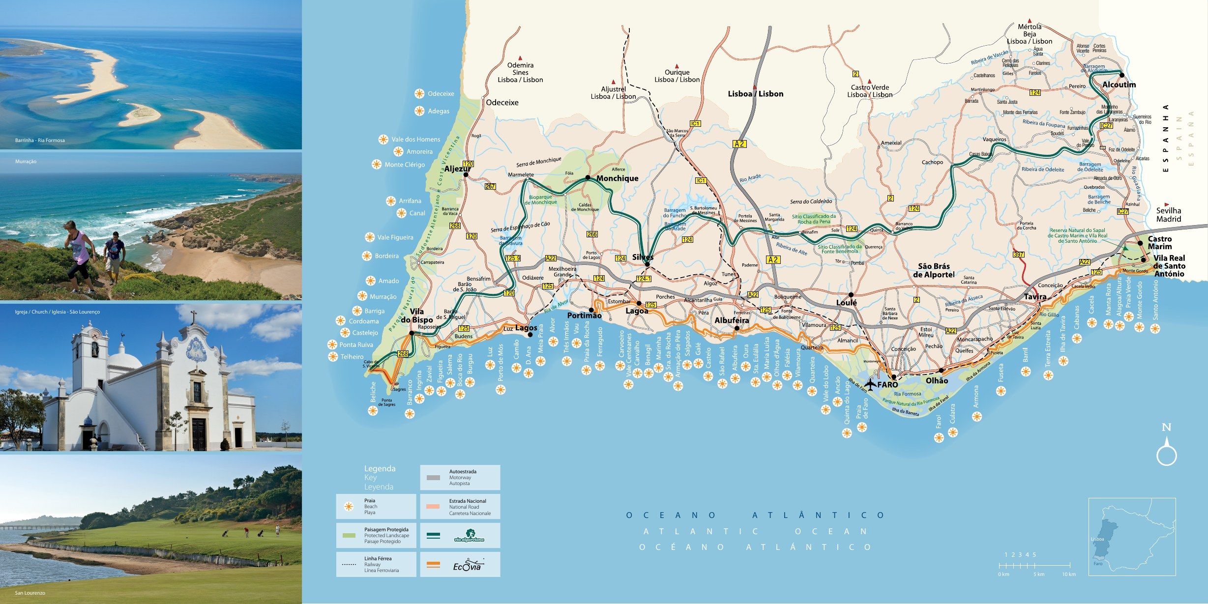 Mapa turístico del Algarve de Turismo do Algarve