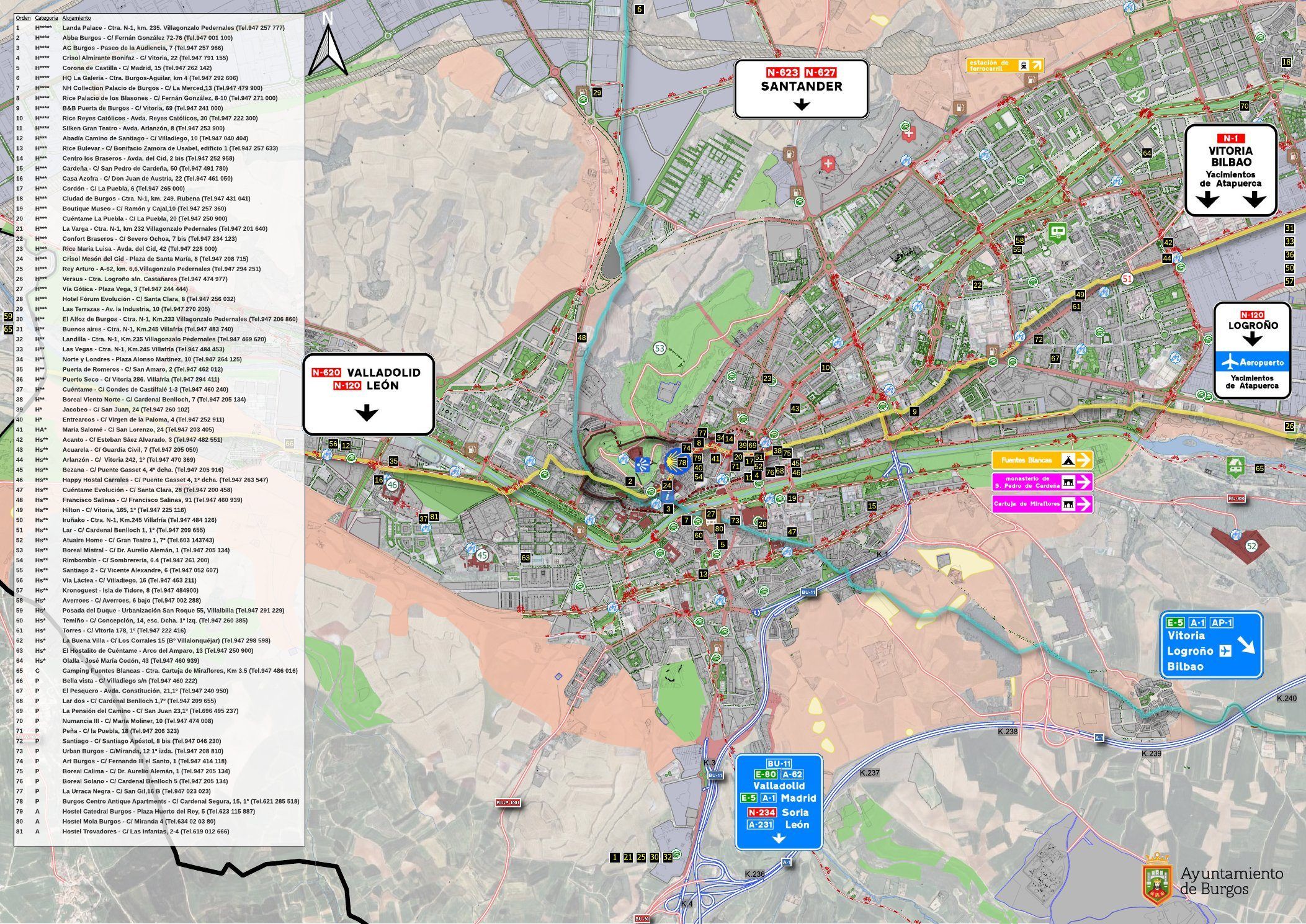 Plano callejero de la ciudad de Burgos 2026 del Ayuntamiento