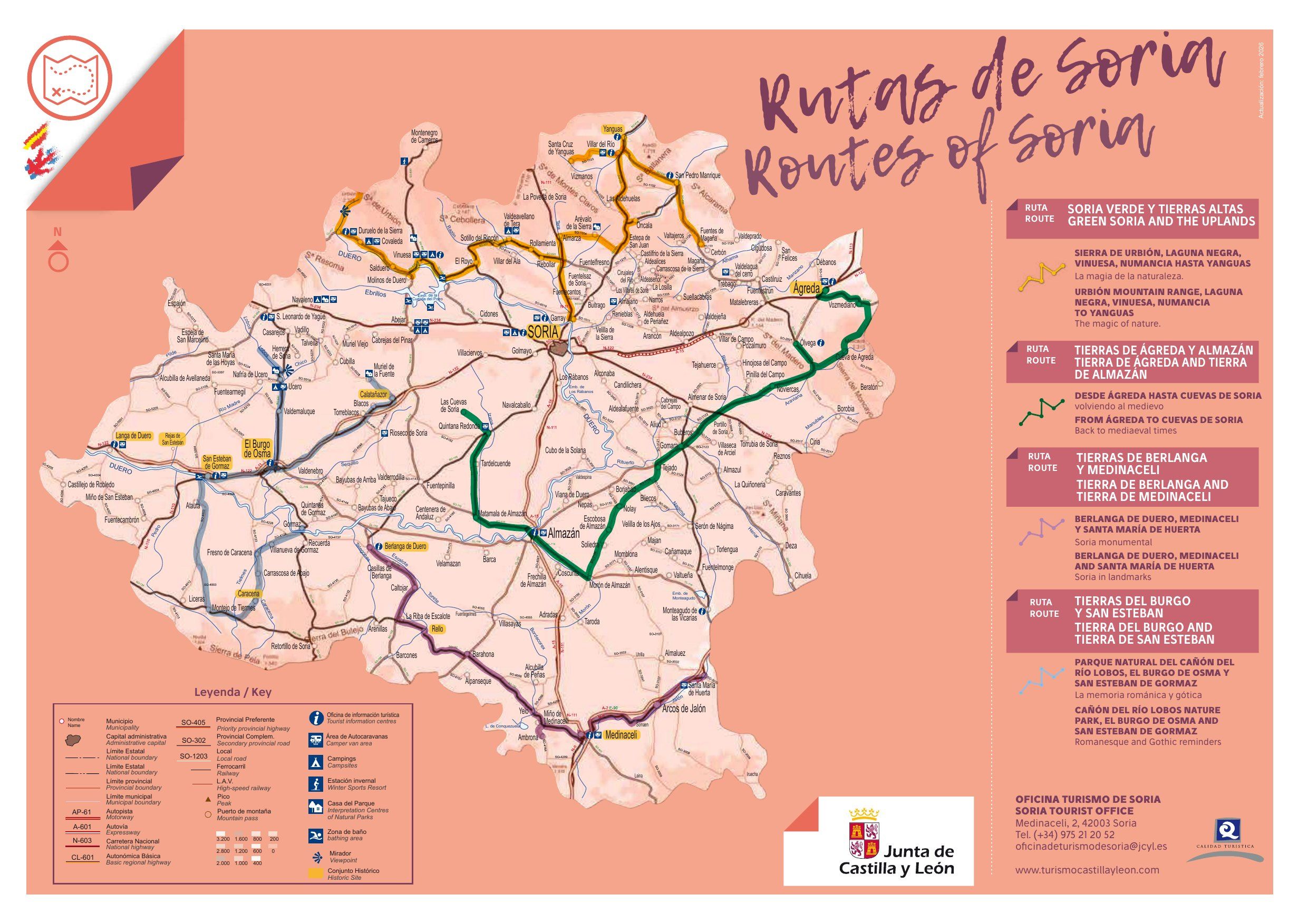 Mapa de las rutas por la provincia de Soria 2026